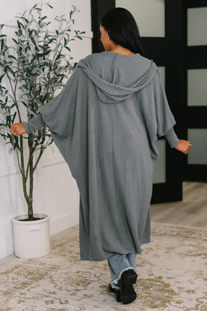 Pamper Travel Hooded Cardigan in Charcoal - 11/3