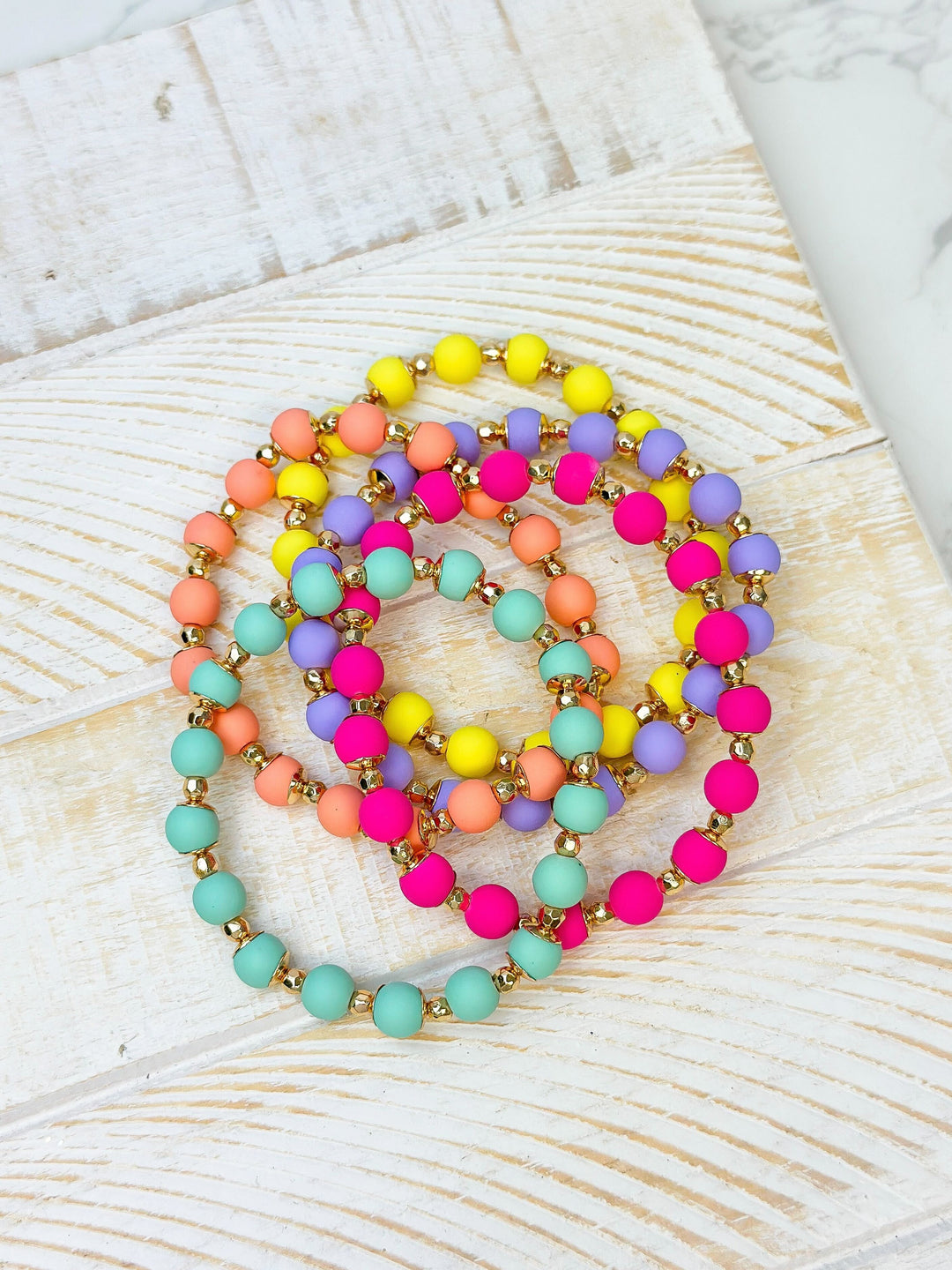 Multi Beaded Stretch Bracelet Stack