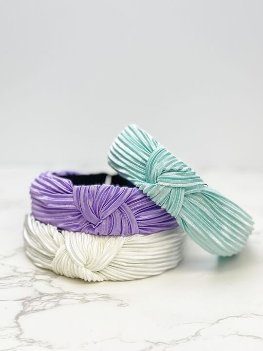Pastel Gauzy Knotted Headband - Purple