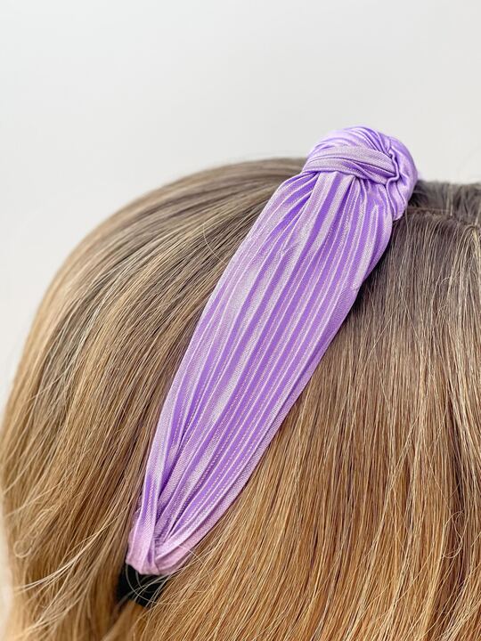 Pastel Gauzy Knotted Headband - Purple