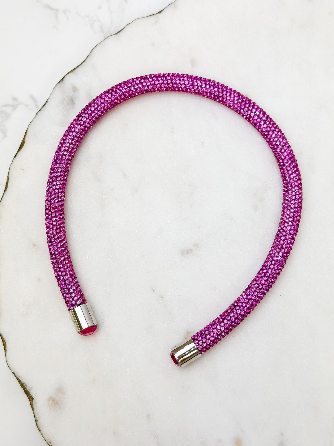 Pave Rhinestone Headband - pink