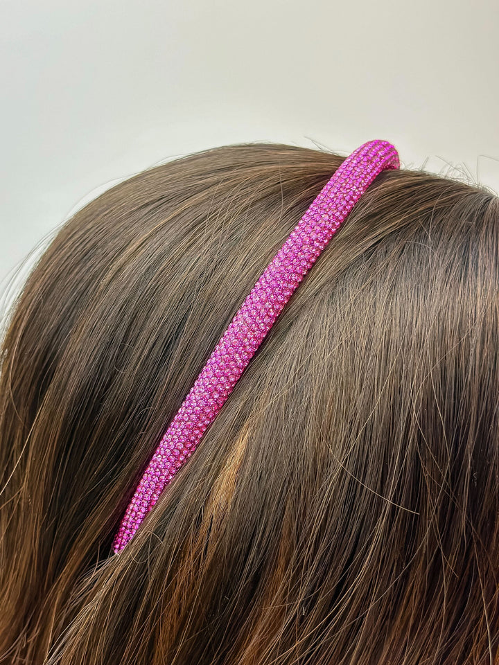 Pave Rhinestone Headband - pink