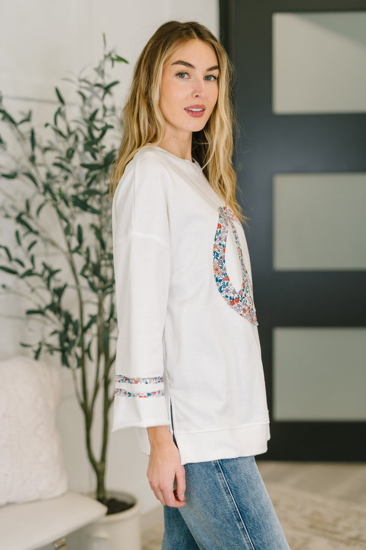 Peace, Love, and Flowers Peace Sign Top - 8/19