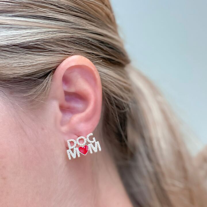 Pearl 'Dog Mom' Stud Earrings