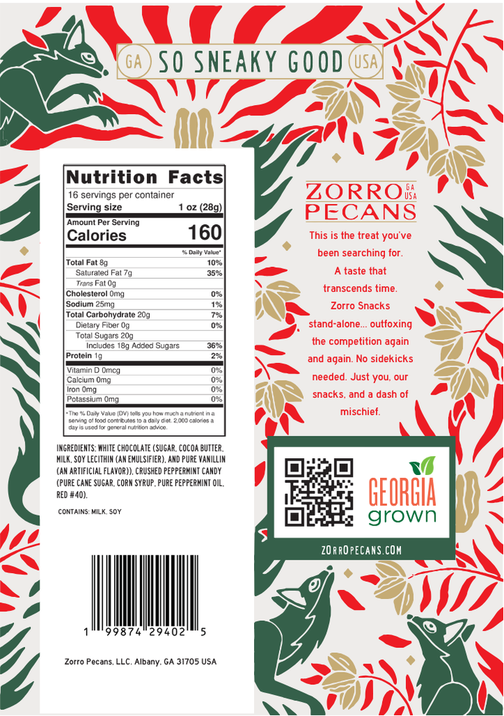 White Chocolate Peppermint Bark by Zorro Pecans