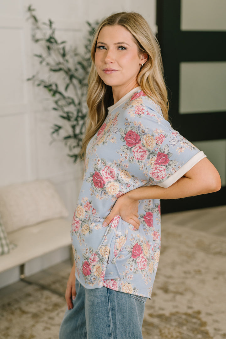Perfect Season Floral Print Relaxed Tee - 6/2