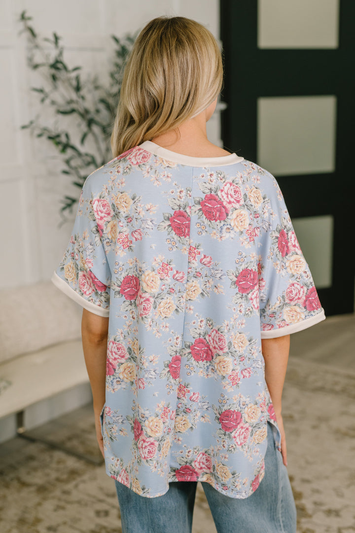 Perfect Season Floral Print Relaxed Tee - 6/2