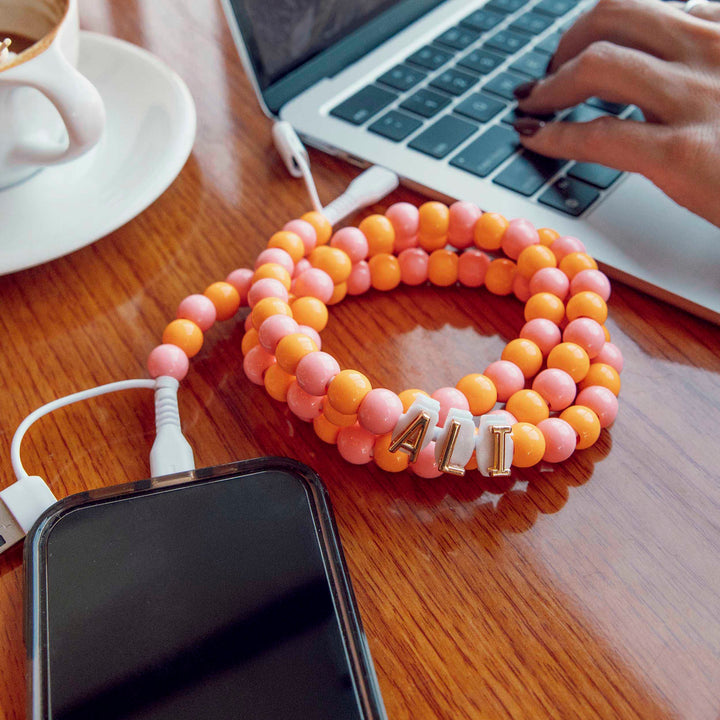 Beaded Phone Charger Sherbert by Erimish (SEPT ARRAY: Ships in 2-3 Weeks)