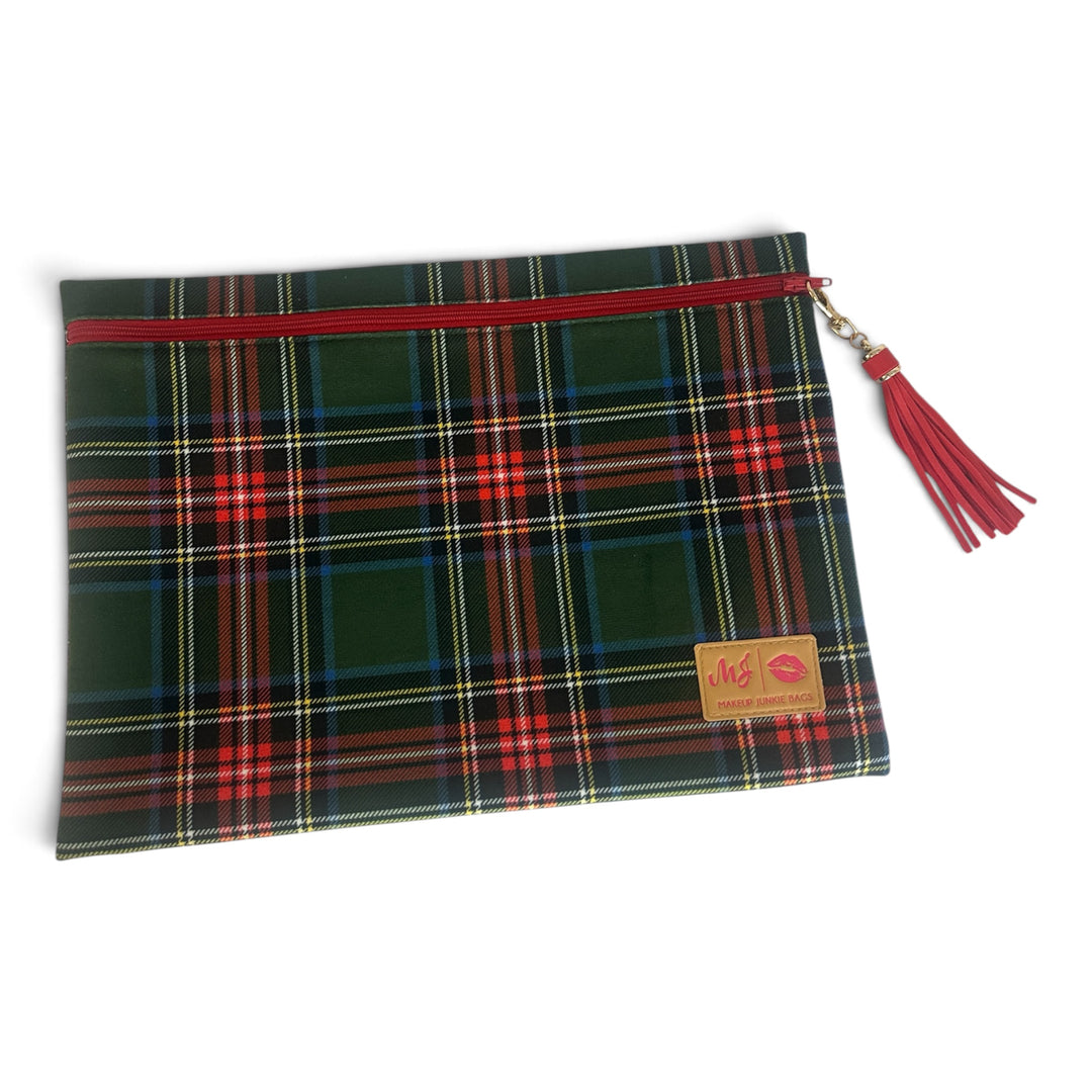 Nice List Green Plaid - Stocking by Makeup Junkie (Ready to Ship)