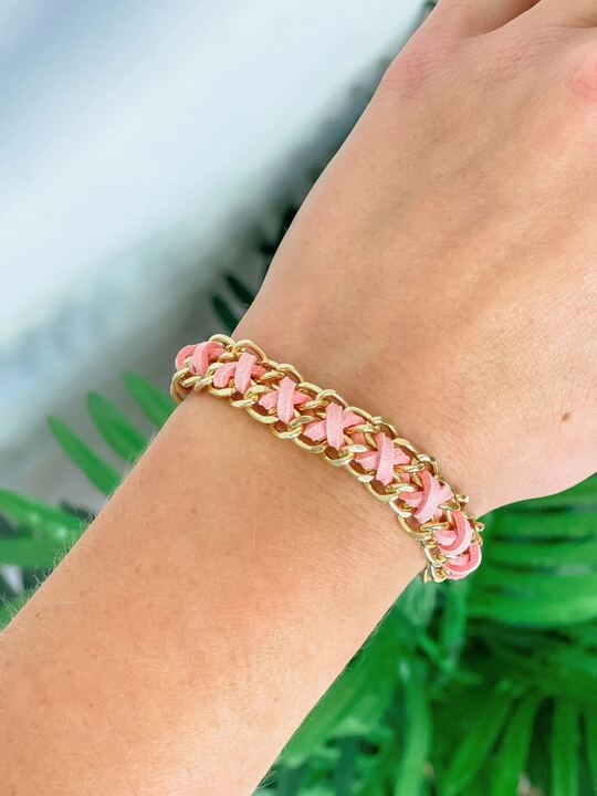 Link Toggle Bracelet - Pink