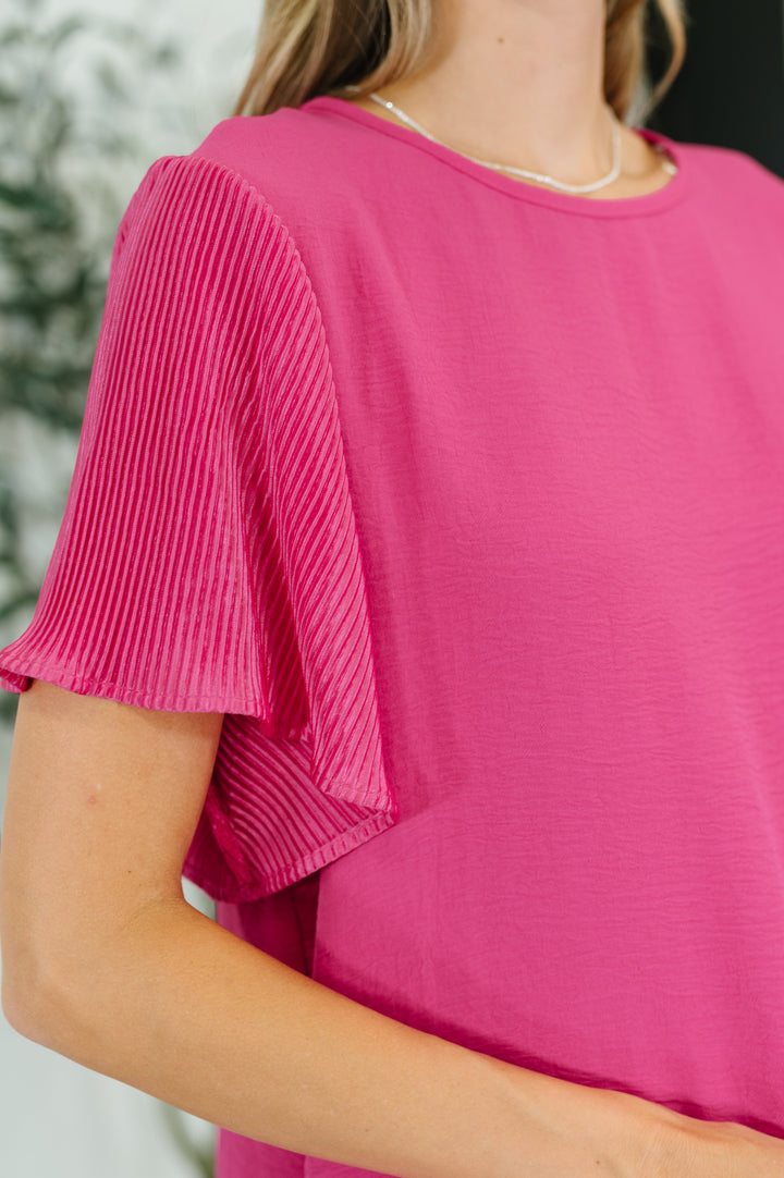 Pink and Perfect Ruffle Sleeve Top - 4/30