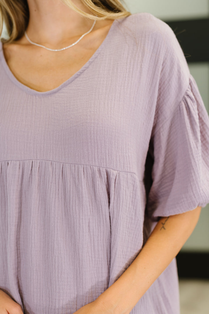 Pleasantly Perfect Bubble Sleeve Peasant Blouse - 6/8