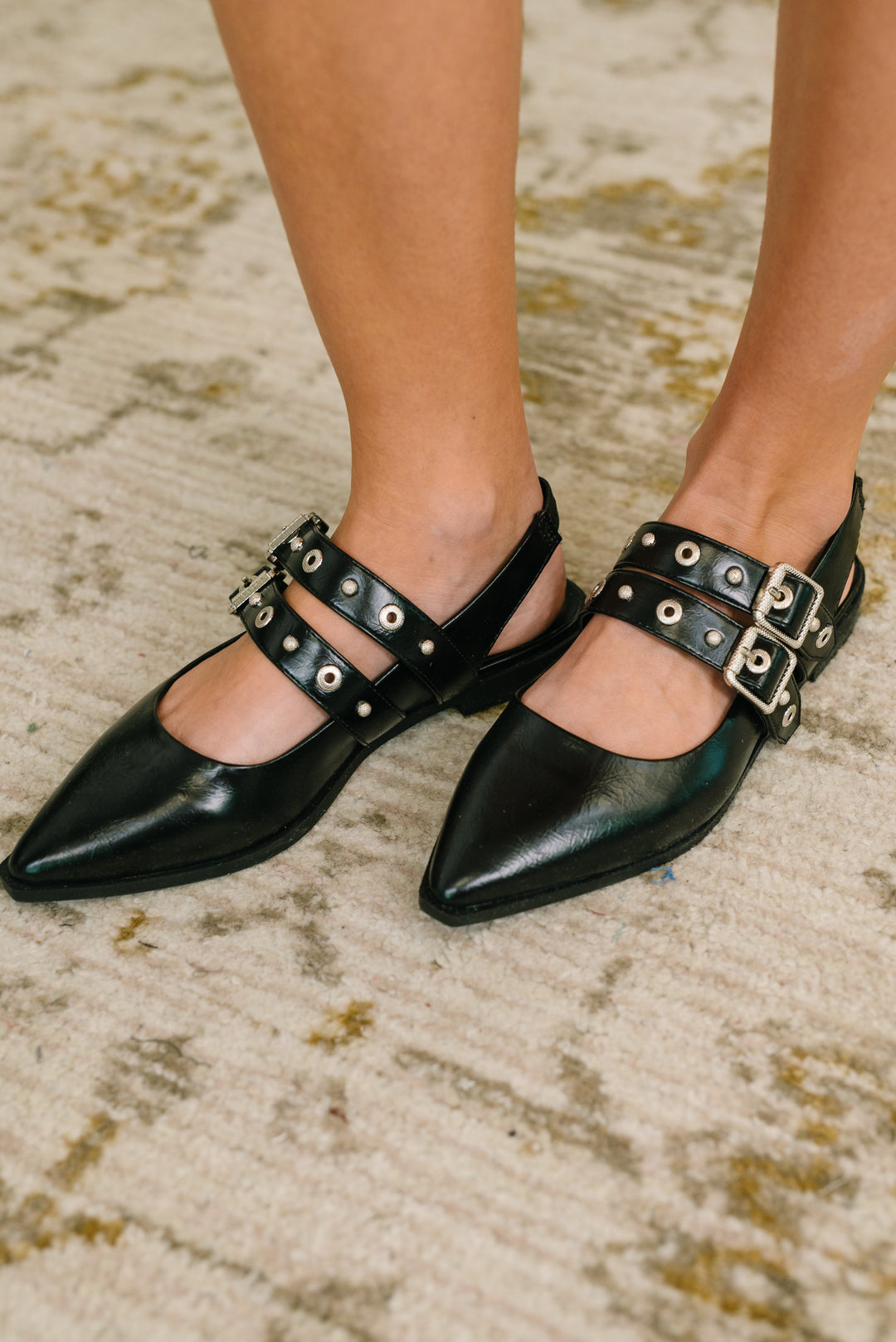 Pop of Color Pointy Toe Slip On in Black - 4/21