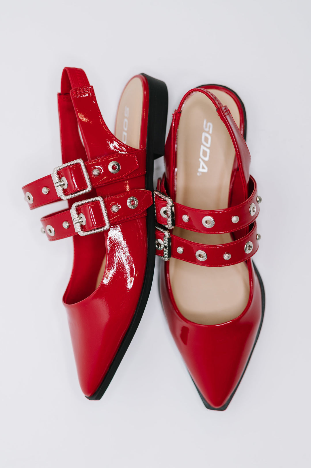 Pop of Color Pointy Toe Slip On in Red - 12/8