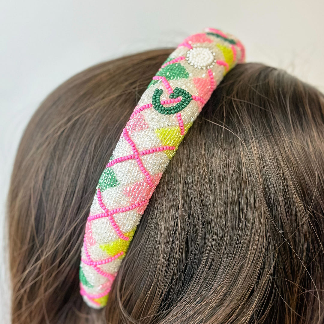 Preppy 'Golf' Argyle Seed Bead Headband