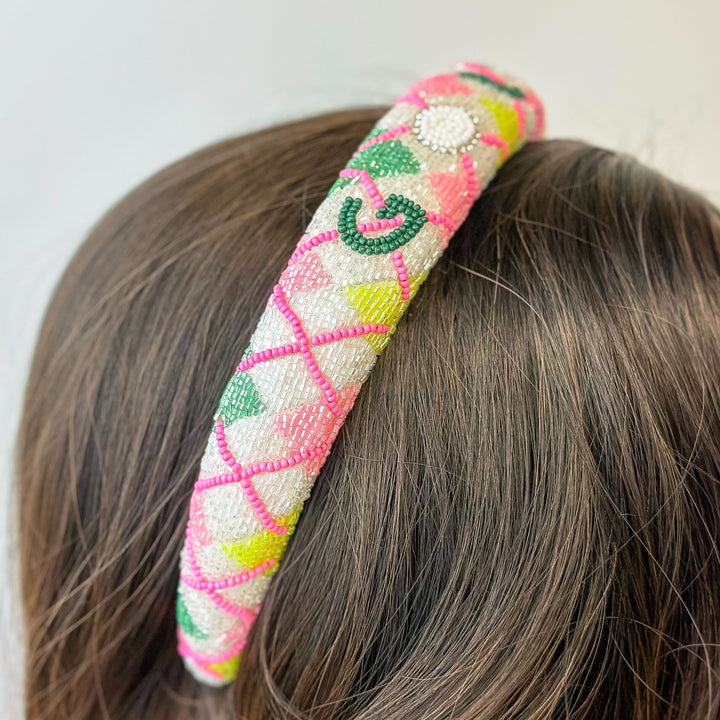 Preppy 'Golf' Argyle Seed Bead Headband