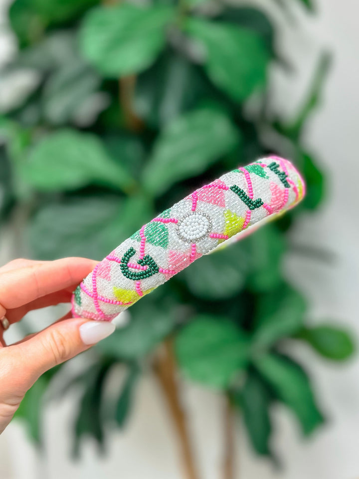 Preppy 'Golf' Argyle Seed Bead Headband