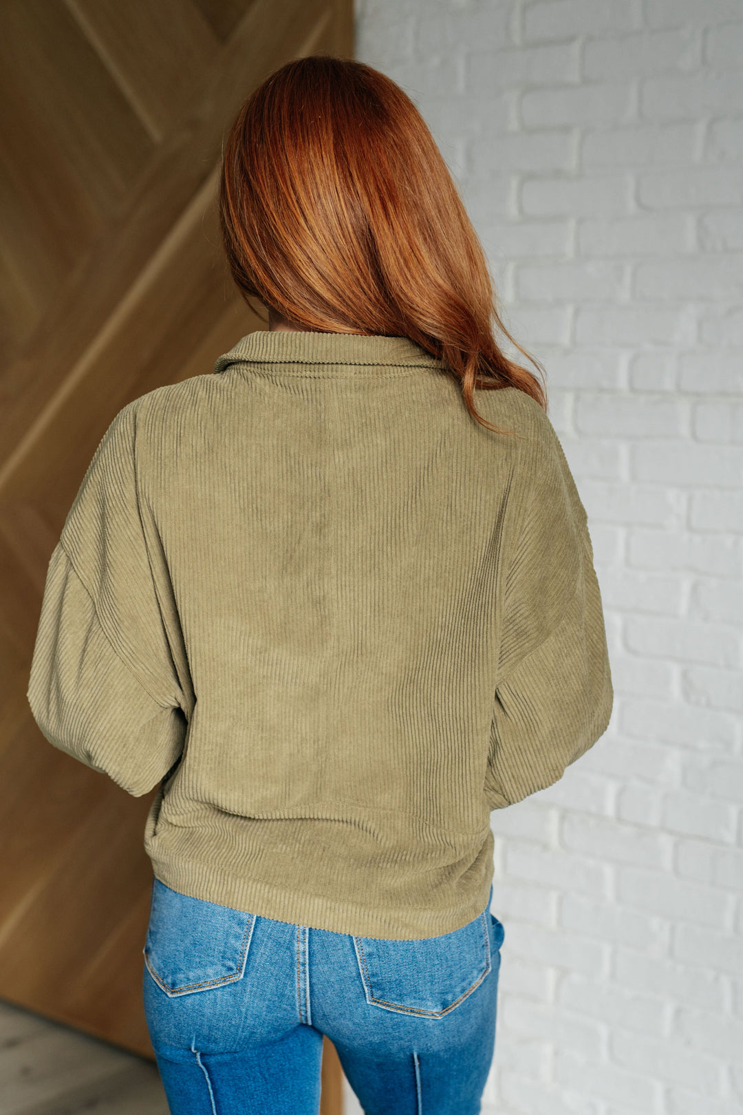 Primrose Corduroy Jacket in Olive - 8/17
