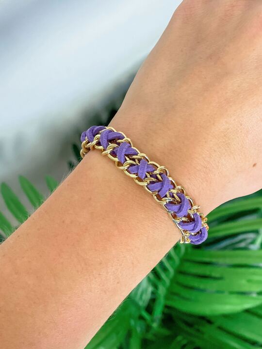 Link Toggle Bracelet - Purple