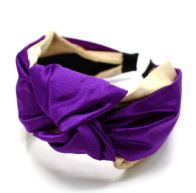 Jumbo Puffy Knotted Headbands - Purple & Gold