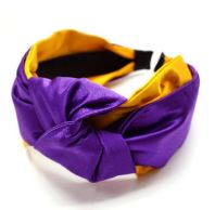 Jumbo Puffy Knotted Headbands - Yellow & Purple