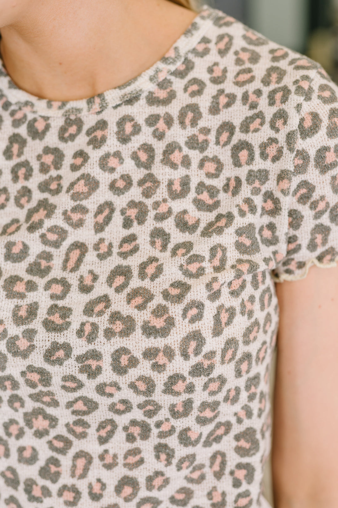 Purrfectly Wild Round Neck Knit Top - 6/15