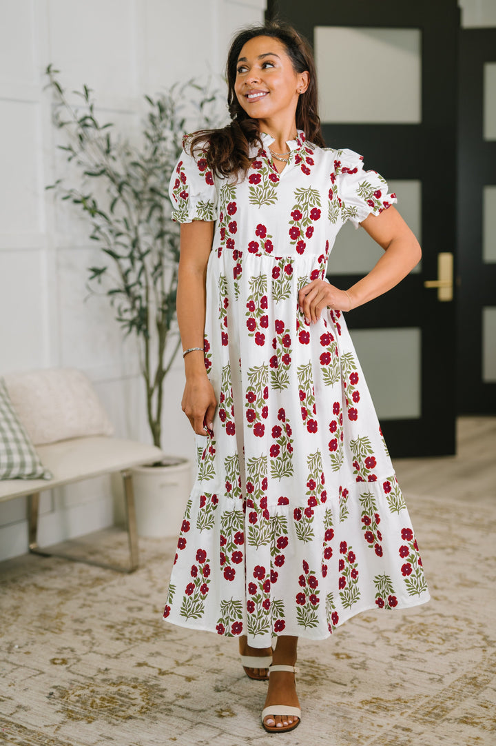 Quiet Life Notch Neck Tiered Dress in White - 5/5