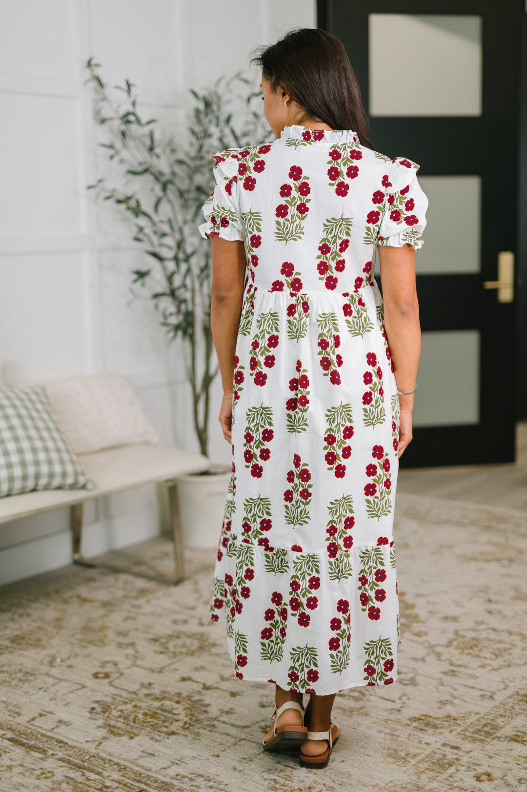 Quiet Life Notch Neck Tiered Dress in White - 5/5
