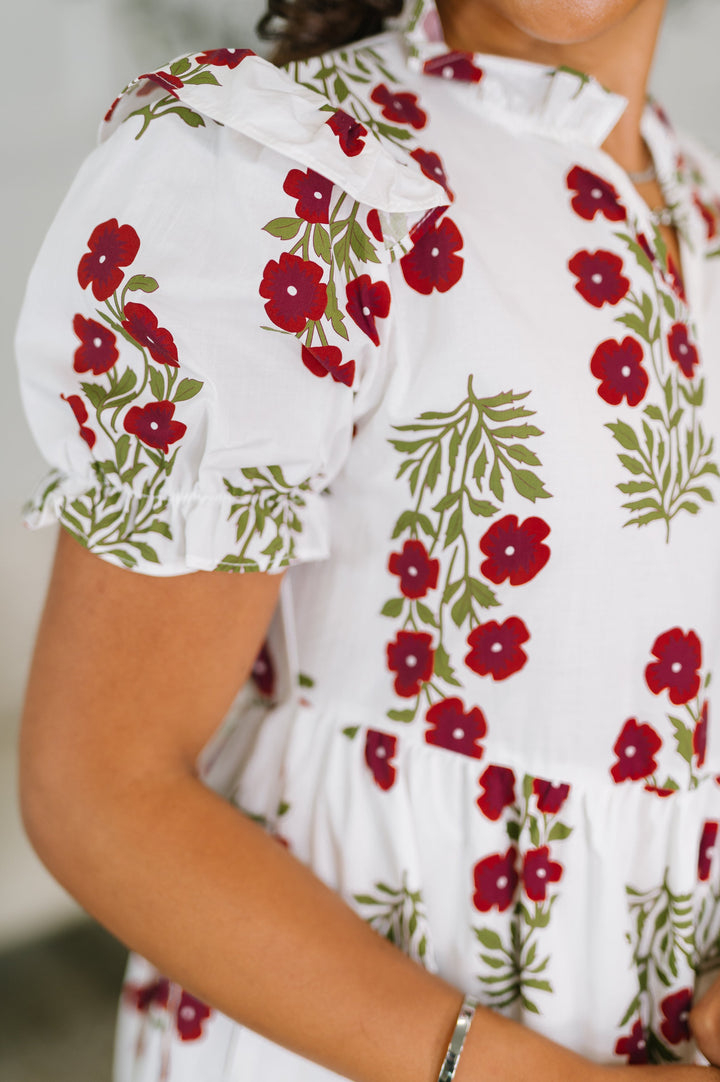 Quiet Life Notch Neck Tiered Dress in White - 5/5