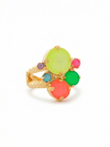 Crystal Assorted Rounds Stacked Ring by Sorrelli - Candy Carnival