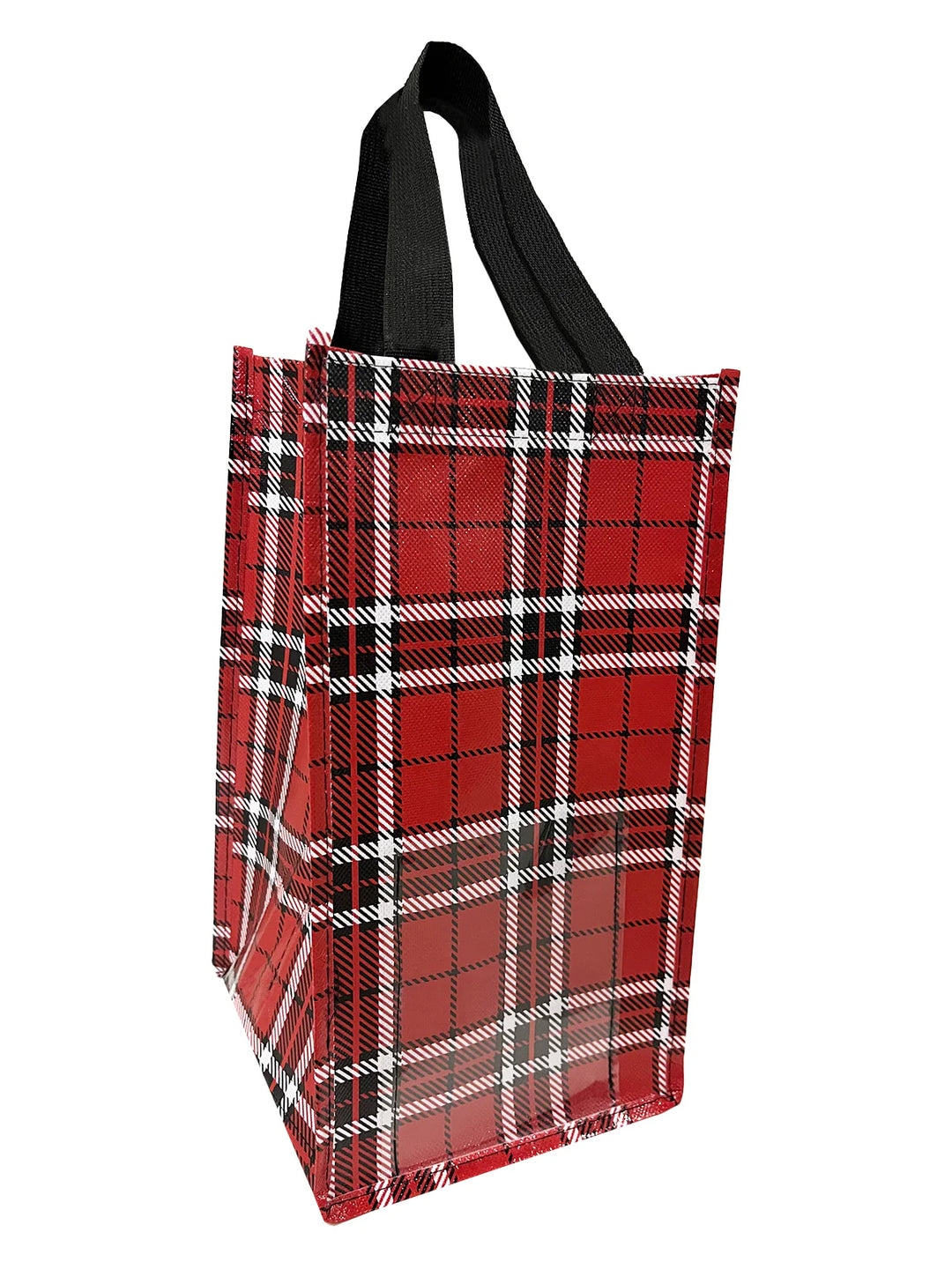 Red Plaid 4-Section Tote