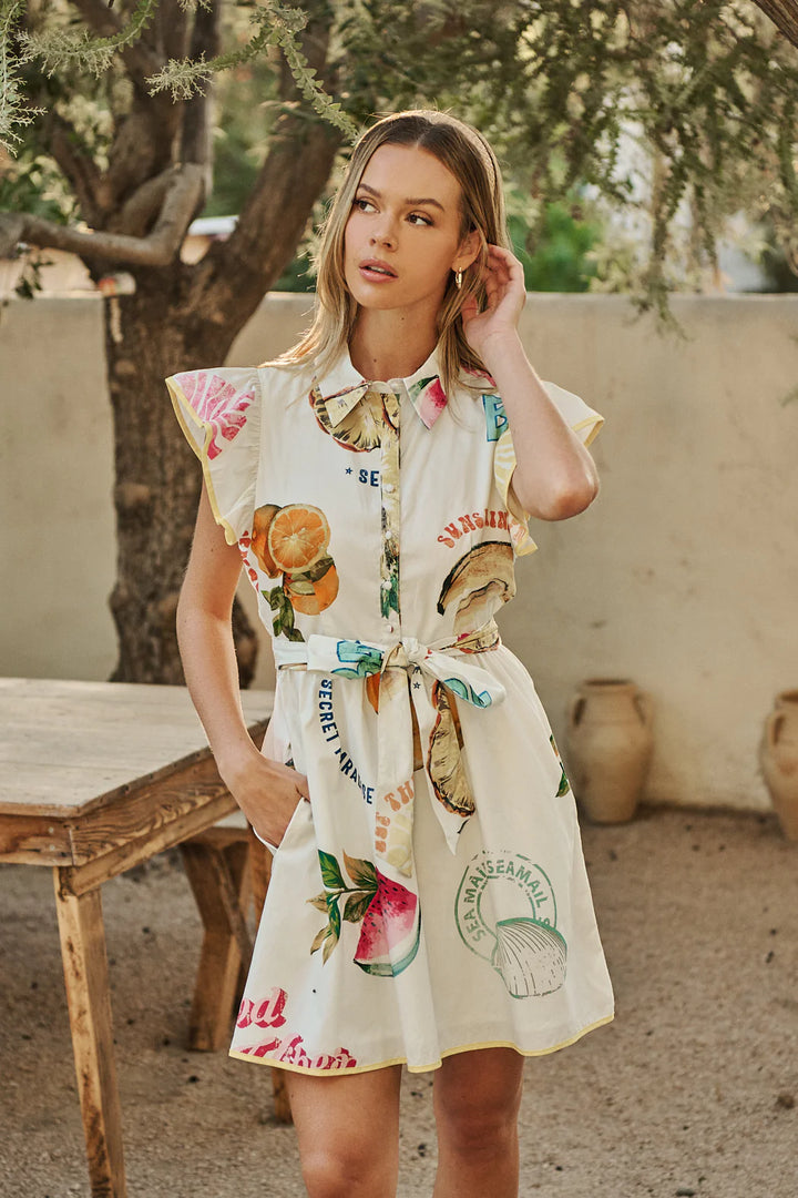 Zahra Island Maia Ruffle Collared Dress