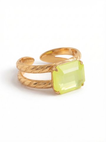 Octavia Adjustable Cocktail Ring by Sorrelli - Electric Yellow