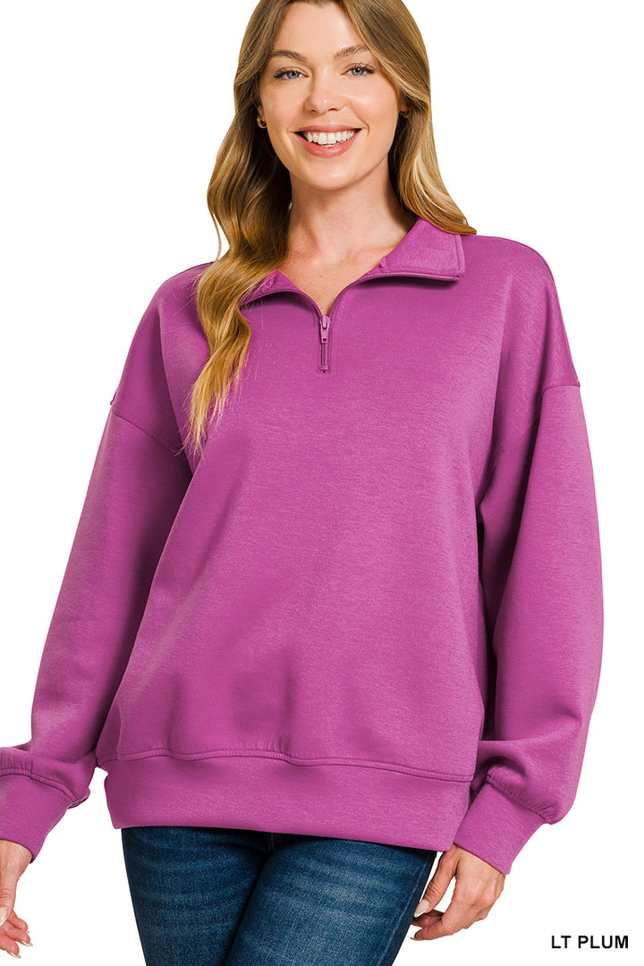 Scuba Half-Zip Pullover - Light Plum