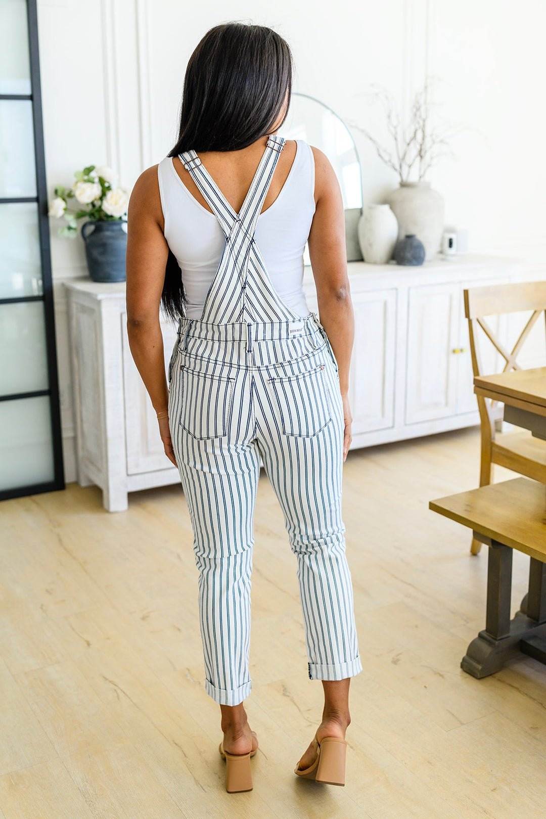 Railroad Stripe Overalls by Judy Blue