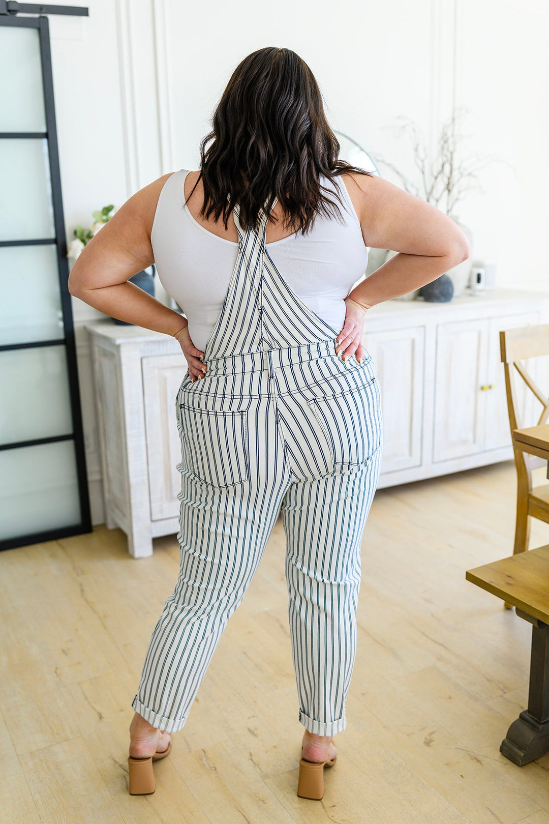 Railroad Stripe Overalls by Judy Blue