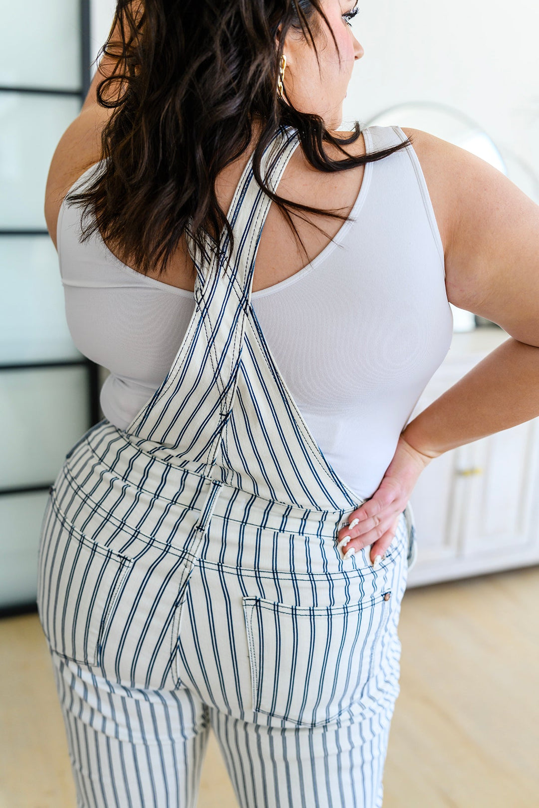 Railroad Stripe Overalls by Judy Blue
