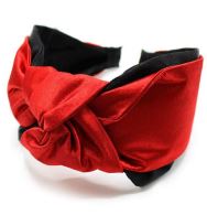 Jumbo Puffy Knotted Headbands - Red & Black