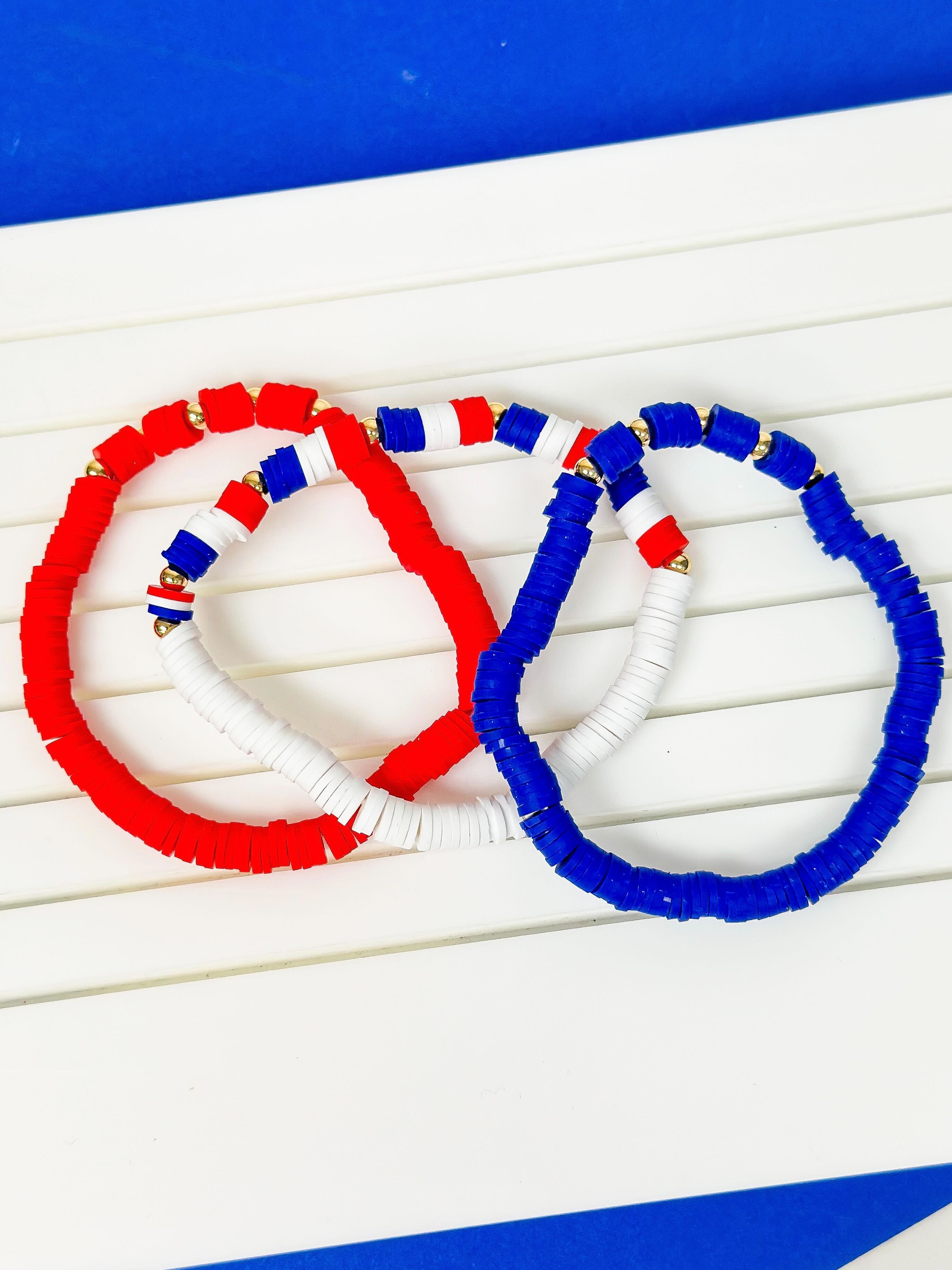 Red, White, & Blue Rubber Disc Stretch Stack