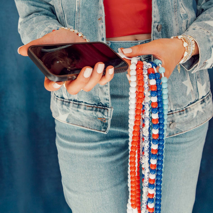 Beaded Phone Charger Blueberry by Erimish (SEPT ARRAY: Ships in 2-3 Weeks)