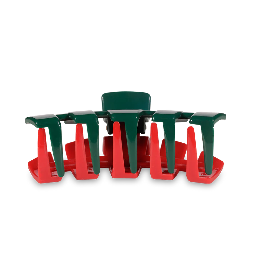Large Teleties Claw Clip - Red and Green