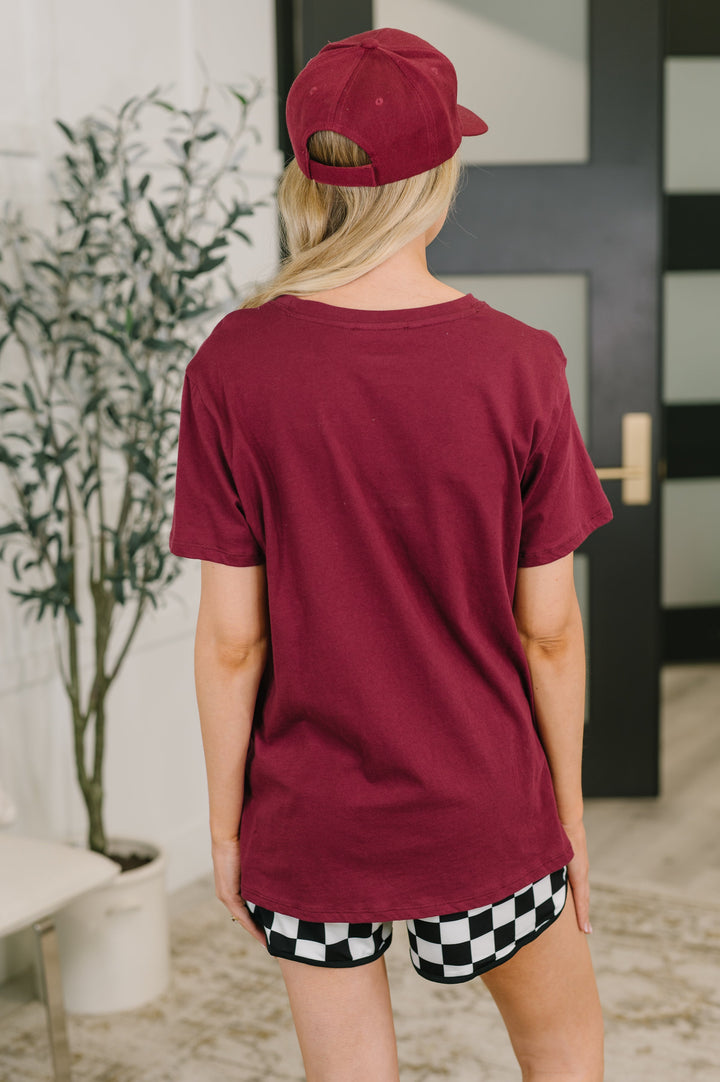 Rest Assured Basic Relaxed Tee in Cabernet - 6/17