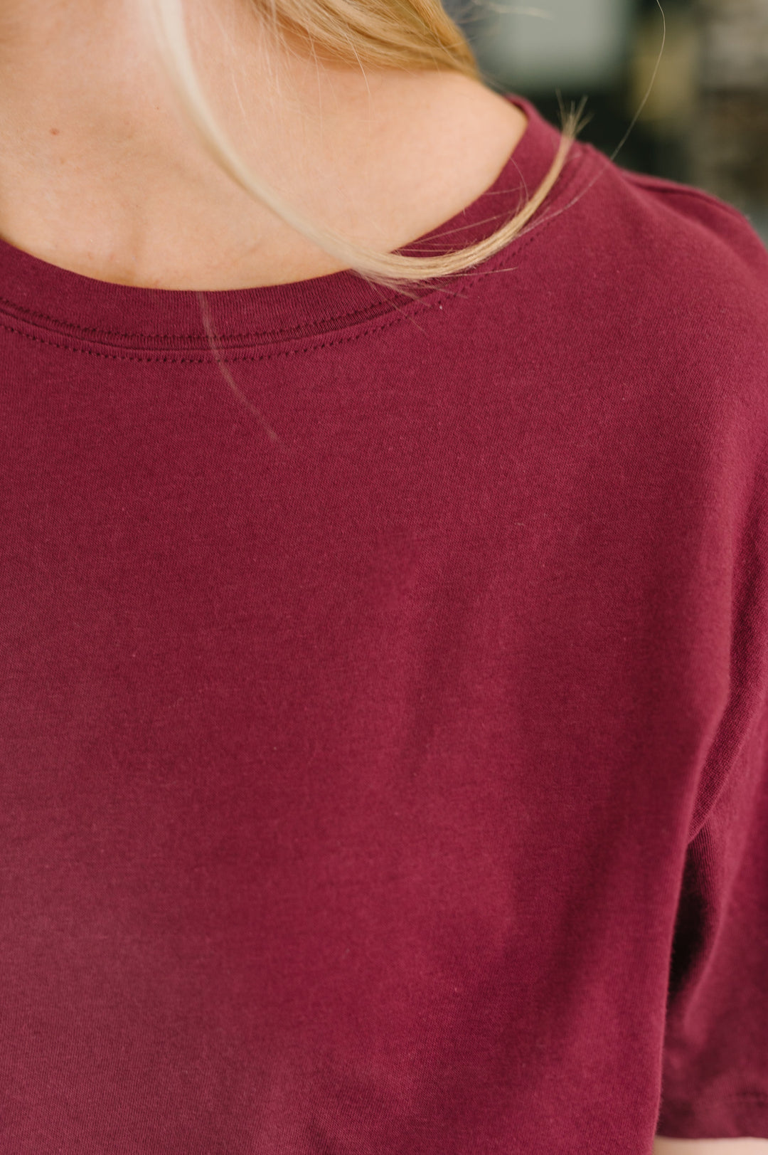 Rest Assured Basic Relaxed Tee in Cabernet - 6/17