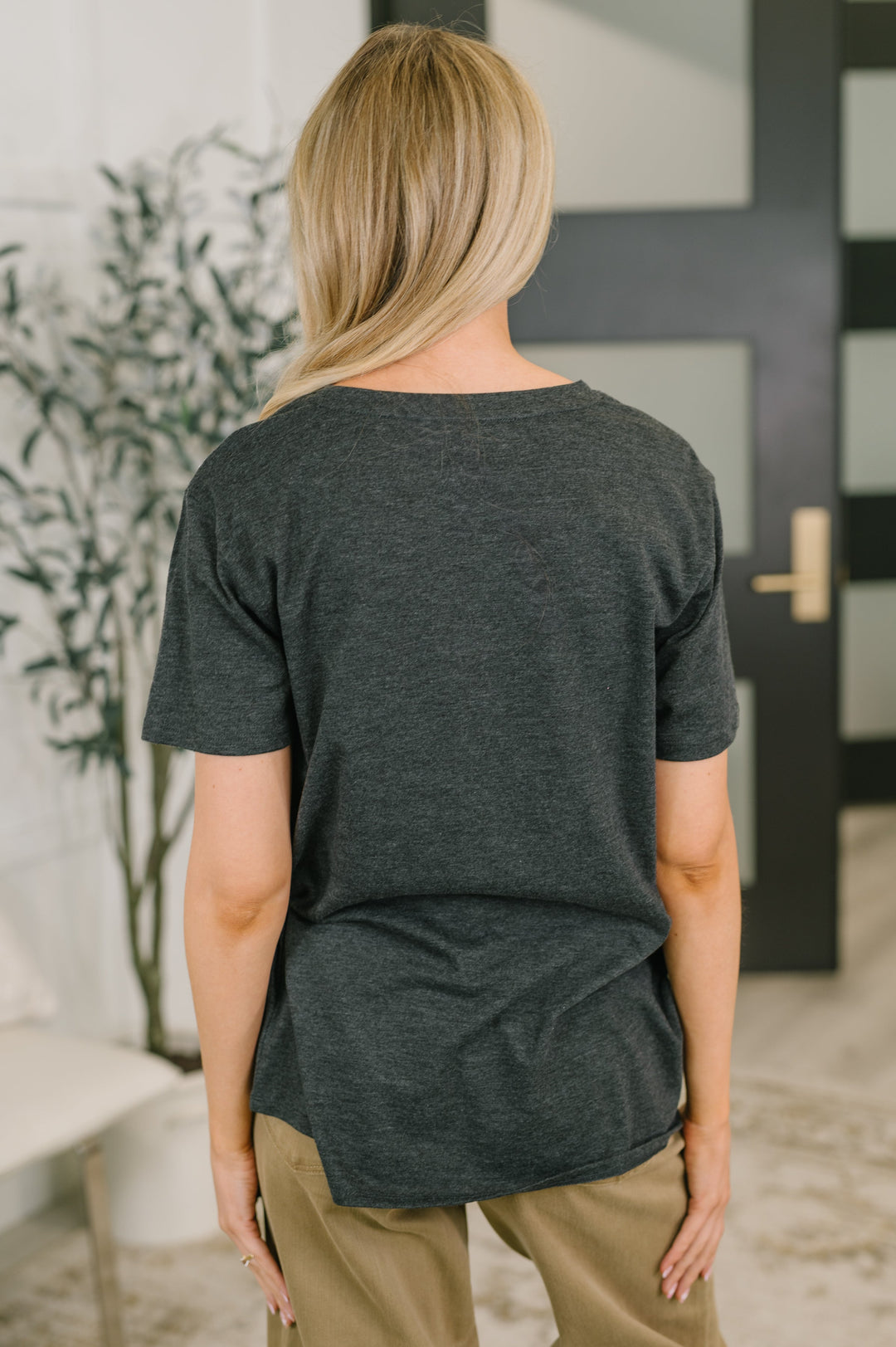 Rest Assured Basic Relaxed Tee in Charcoal - 6/17