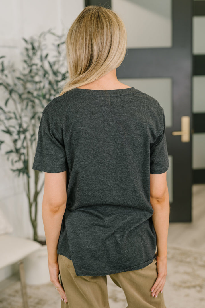 Rest Assured Basic Relaxed Tee in Charcoal - 6/17