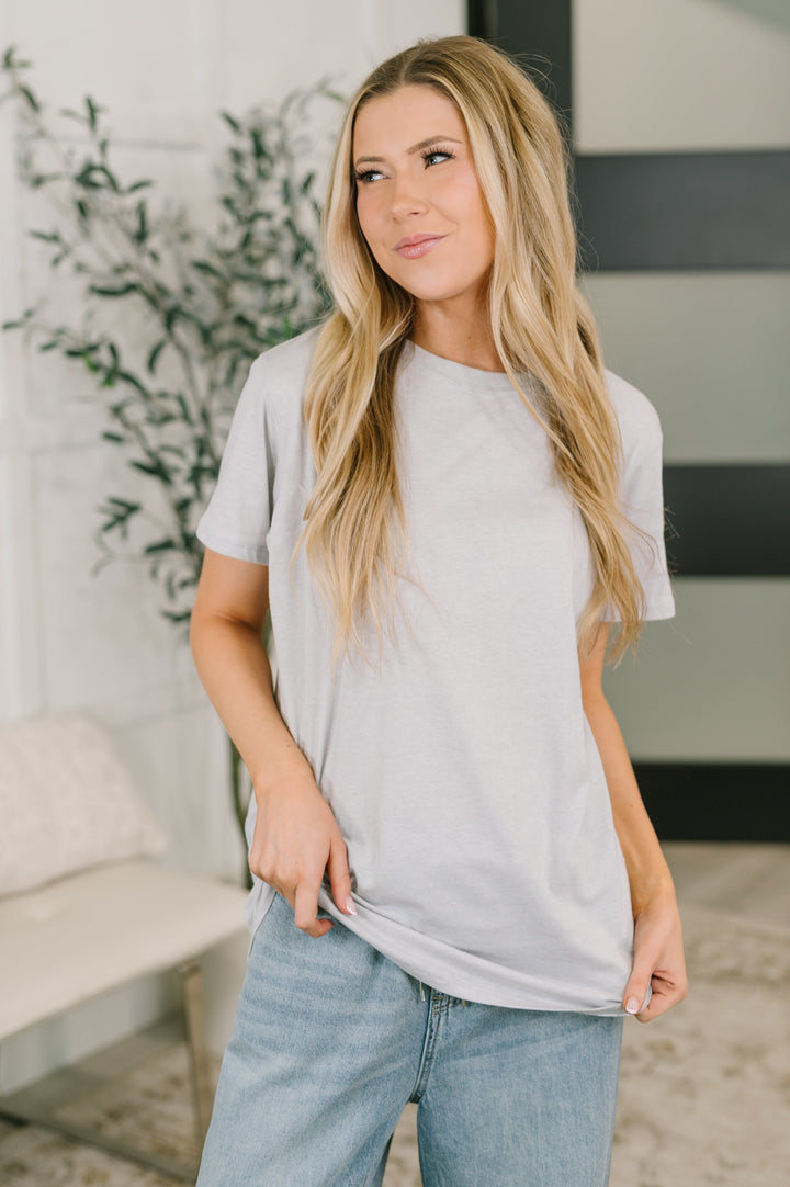 Rest Assured Basic Relaxed Tee in Heather Grey - 6/17