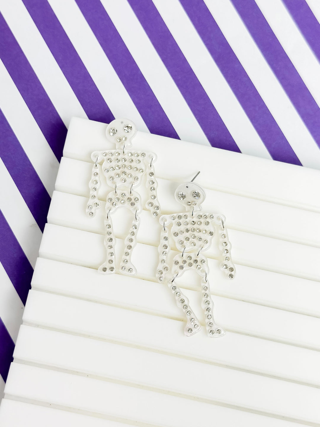 Rhinestone Skeleton Dangle Earrings