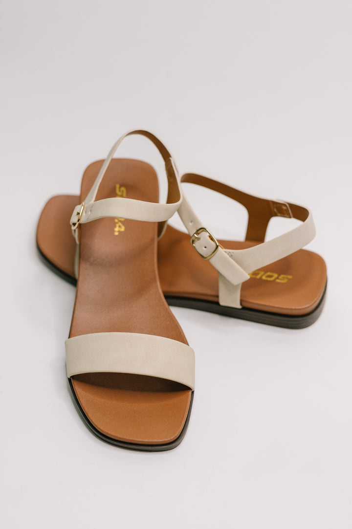 Riddle Ankle Strap Sandal in Beige - 5/18