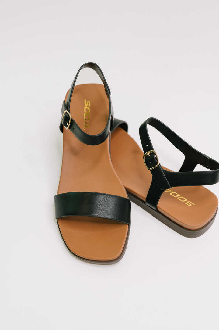 Riddle Ankle Strap Sandal in Black - 6/16