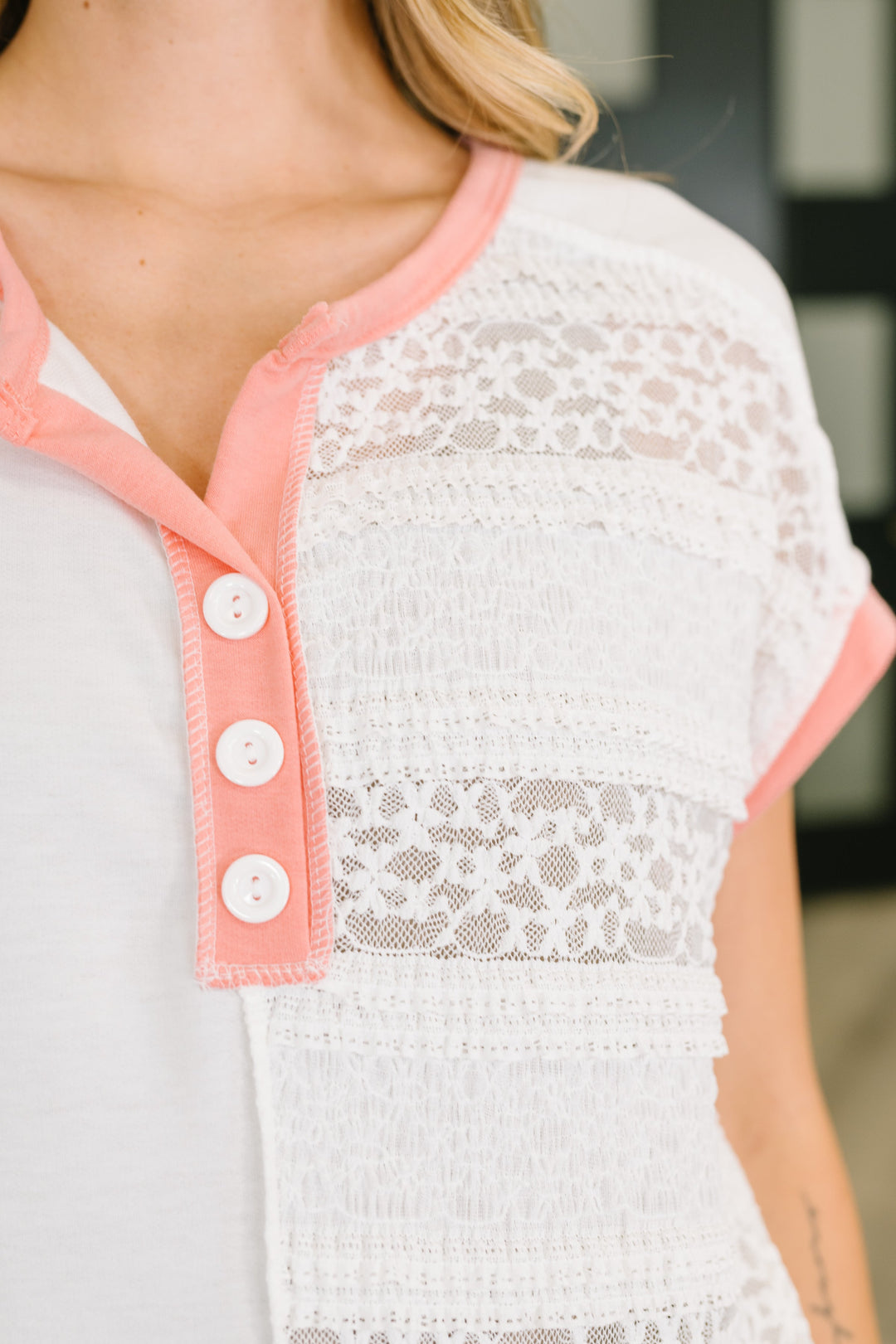 Right Thing to Say Textured Henley Top - 5/11